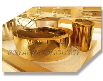 Μηχανή επένδυσης τόξων επίπλων ανοξείδωτου, έδρες μετάλλων και εξοπλισμός επιτραπέζιου χρυσός PVD επιστρώματος