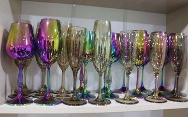 Κενή επένδυση γυαλιού κρυστάλλου, ashtray γυαλιού, επιστρώματα χρώματος ουράνιων τόξων shisha PVD γυαλιού